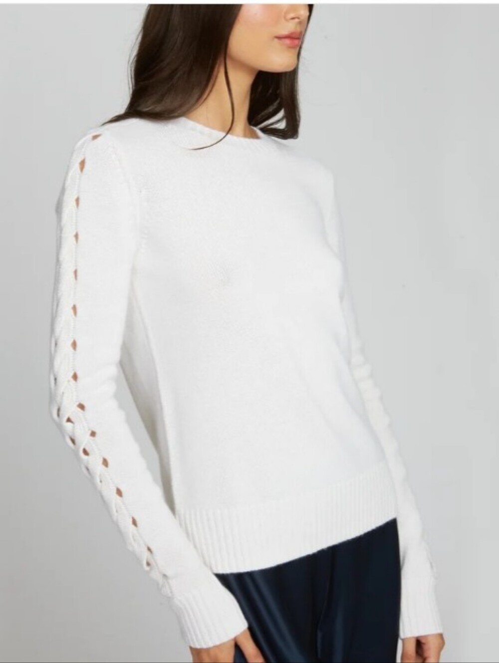 Autumn Cashmere Open Cable Sleeve Sweater sz S - Picture 2 of 8